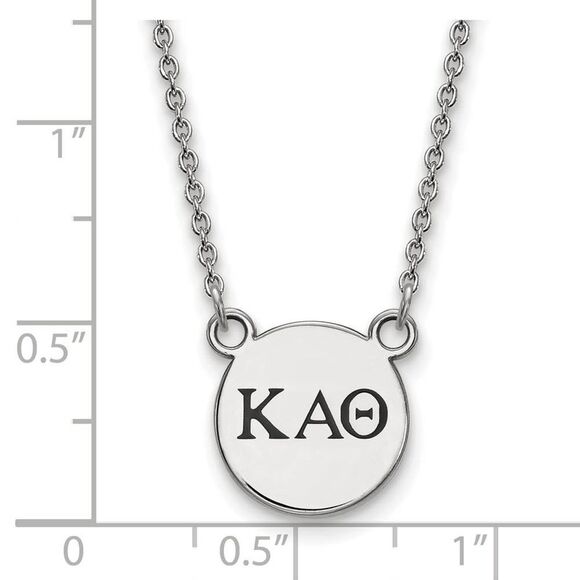 Sterling Silver Kappa Alpha Theta Small Enamel Greek Letters Necklace - Picture 2 of 4